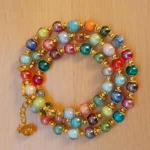 Stauer Murano Prisma Spectrum Necklace And Bracelet Set New In Stauer Satin Bag